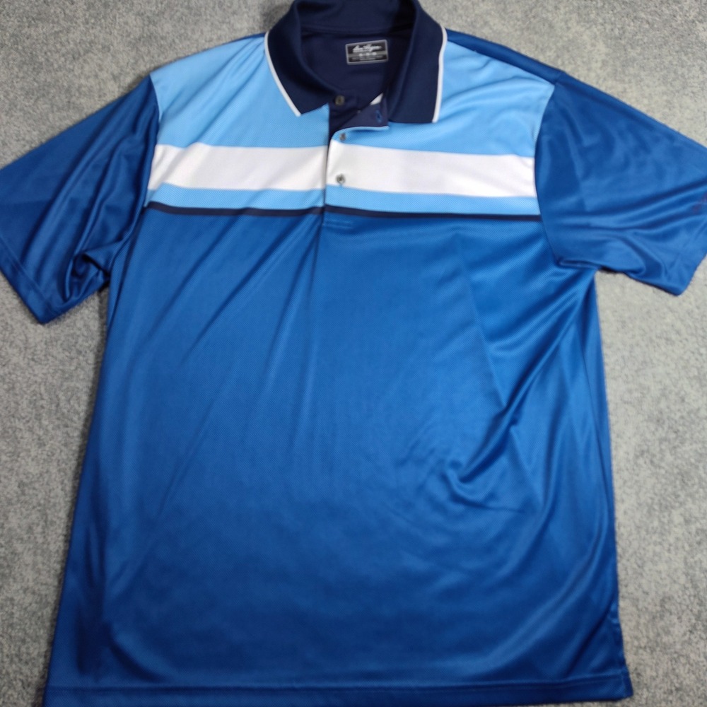 Ben Hogan Performance Golf Polo Shirt Mens XL‎ Blue Striped Athletic